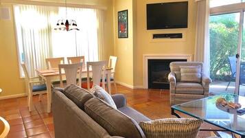 Townhome, Multiple Beds, Patio | Living area | Fireplace