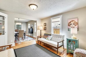 Cottage, Multiple Beds, Fireplace, Garden View | Living area | Fireplace - Laurel Street 108 (Rehoboth Beach)