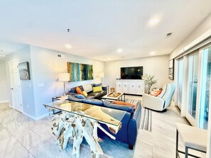 Condo, Multiple Beds, Kitchen, Ocean View | Living area - Brooklyn Avenue 24D (Rehoboth Beach)