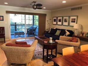 House, Multiple Beds, Patio, Pool View | Living area
