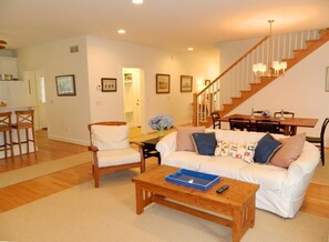 House, Multiple Beds, Patio, Ocean View | Living area | Fireplace