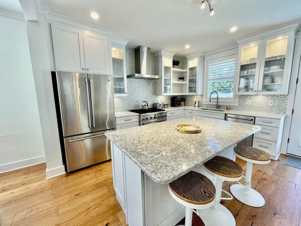 House, Multiple Beds, Pool Access, Pool View | Private kitchen | Coffee/tea maker - Lake Avenue 77 (Rehoboth Beach)