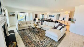 Condo, Multiple Beds, Balcony, Ocean View | Living area | Fireplace