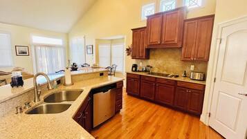 House, Multiple Beds, Patio, Pool View | Private kitchen | Coffee/tea maker