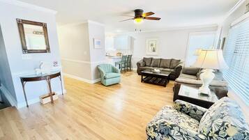 Townhome, Multiple Beds, Balcony, Ocean View | Living area | Fireplace