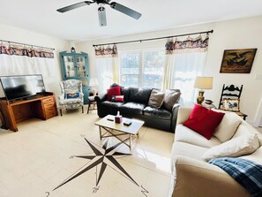 Cottage, Multiple Beds, Patio, Garden View | Living area | Fireplace - Daisey Road 20630 (Rehoboth Beach)