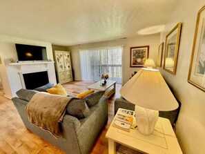 Condo, Multiple Beds, Fireplace, Pool View | Living area | Fireplace - Eagles Landing Drive 1807 (Rehoboth Beach)