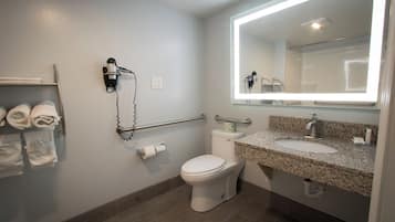 Hair dryer, towels