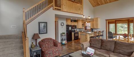 Una televisión, una chimenea