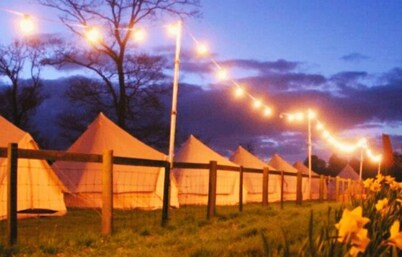Spacious Bell Tent Nestled in Our Orchard Field at Edinburgh Festival Glamping!
