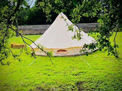 Spacious Bell Tent Nestled in Our Orchard Field at Edinburgh Festival Glamping!