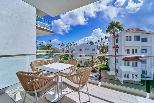Deluxe Apartment, Balcony, Partial Ocean View | Terrace/patio