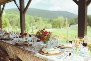 Outdoor banquet area