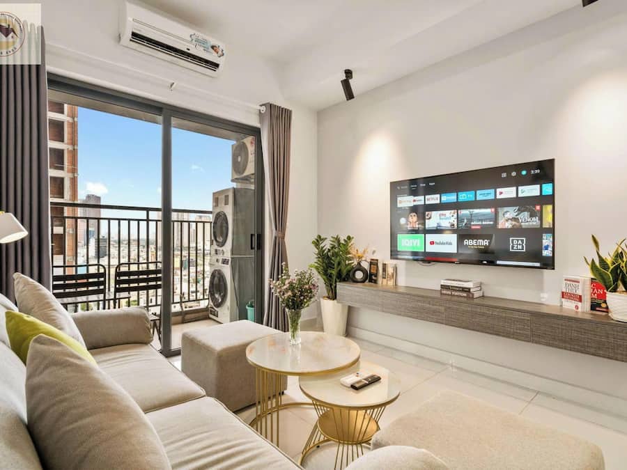 Design Apartment, 2 Bedrooms, Balcony, City View | Living area | 42-inch flat-screen TV with cable channels