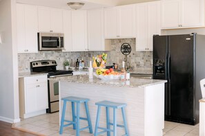 Fridge, microwave, oven, stovetop - Steps from Ocean with a Pool! Gameroom! (North Topsail Beach)