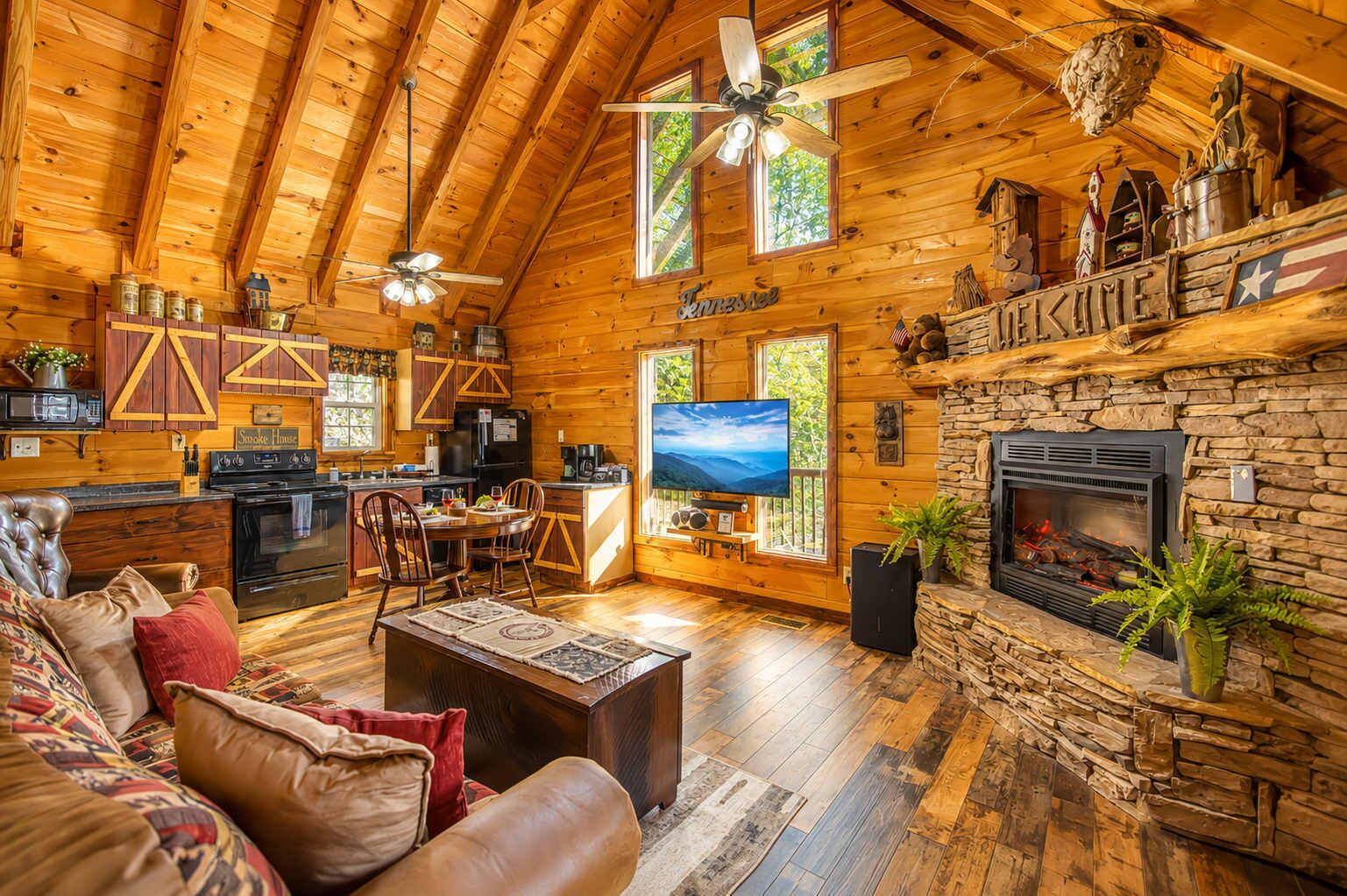 TV, fireplace, stereo, offices