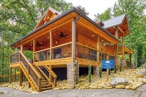Exterior - Title Smoky Mist Ridge – Hot Tub, Views, Game Loft | Gatlinburg Cabin Near Park (Gatlinburg)
