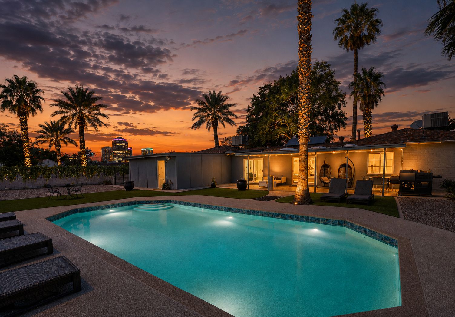 Dreamy luxury retreat hidden in the historic Country Club district. Walking distance to Midtown Phoenix and minutes away from hotspots like Chase Field, Heard Museum, Downtown Phoenix, Mortgage Matchup/Footprint Center, and more.