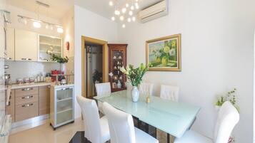 Apartment | Private kitchen | Fridge, microwave, oven, stovetop