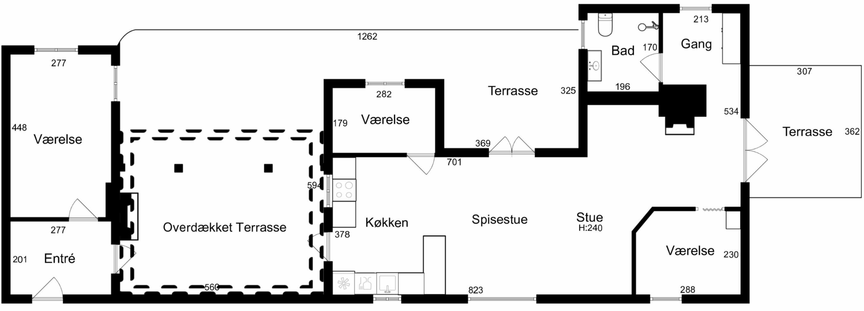 A floor plan with labeled rooms including a kitchen, bathroom, and living areas.