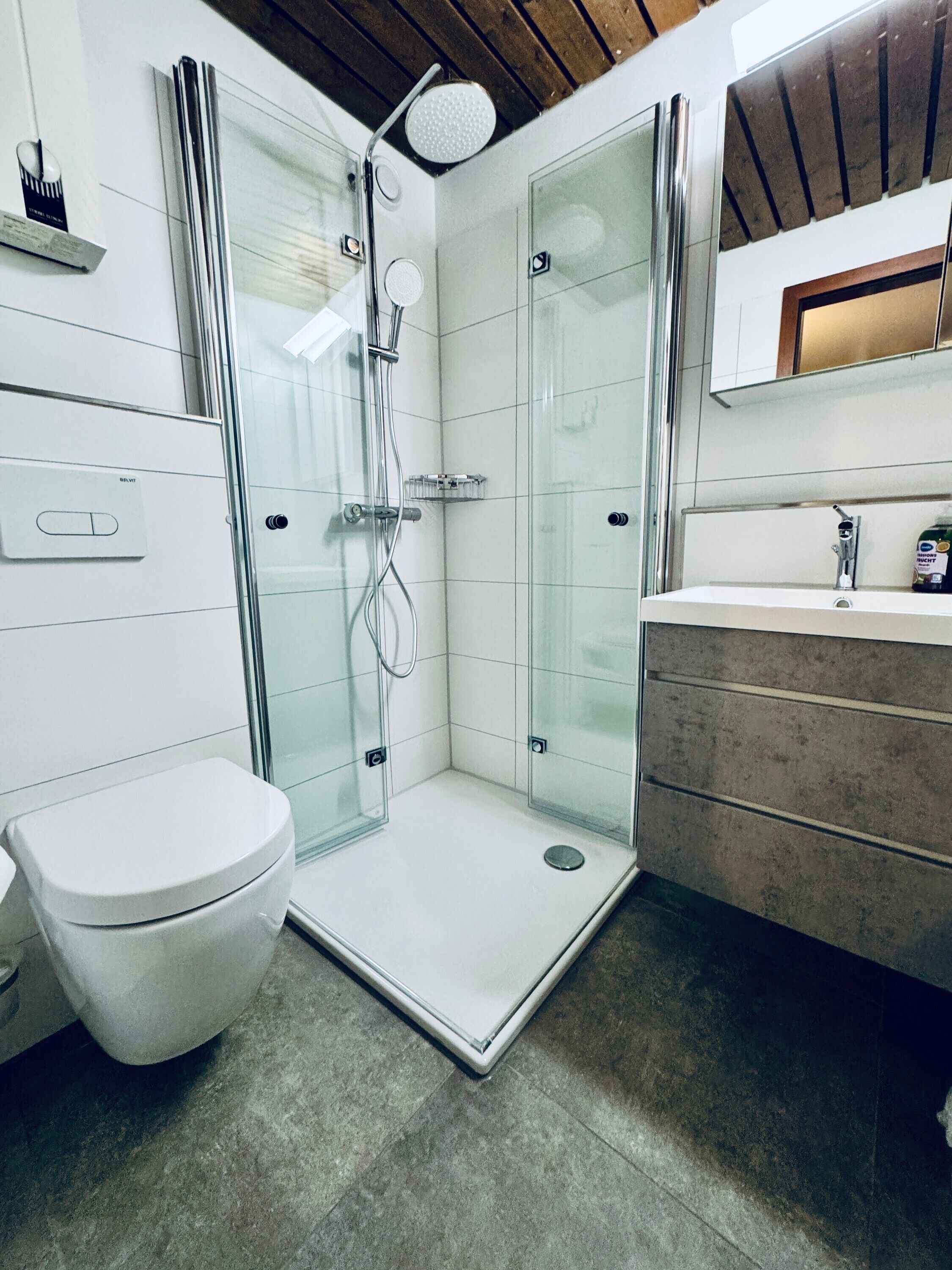 Dusche, Haartrockner, Handtücher