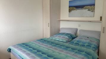 1 bedroom, iron/ironing board, bed sheets