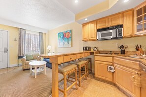 Fridge, microwave, dishwasher, coffee/tea maker - Littleton's Landing 124 at the Villas at Hatteras Landing 1 Bedroom Near-Beach Condos with Pool Access! (Hatteras)