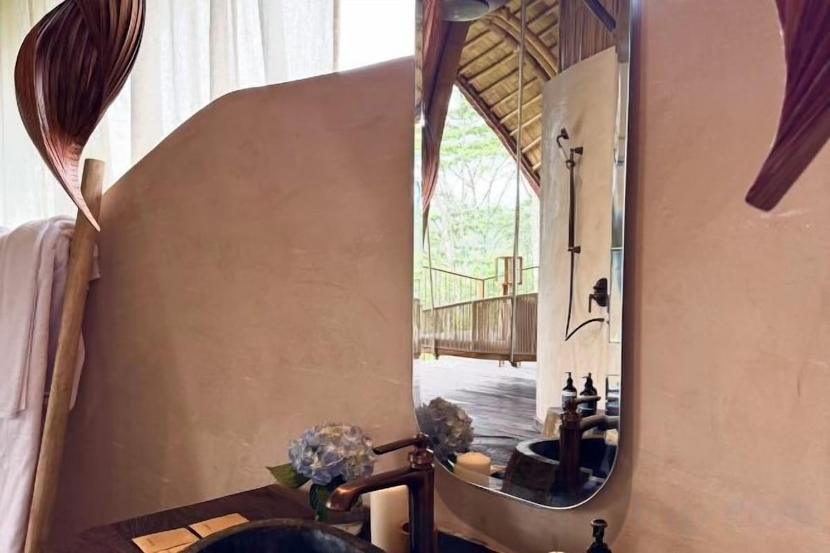 Bathroom | Shower, free toiletries, hair dryer, bathrobes
