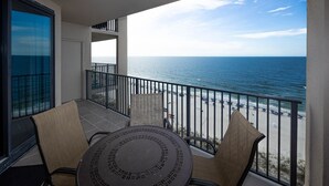 A balcony with a view of the ocean and beach. - Phoenix X 1405 1 Bedroom Condo (Orange Beach)