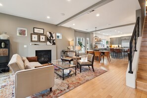 House, 3 Bedrooms | Living area | Smart TV, streaming services - Georgetown Home Media Room, Patio & EV Charger (Seattle)