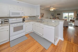 Fridge, microwave, oven, stovetop - Oceanfront 2 BR Condo with a Shared Pool! Beach House 302 (Garden City)