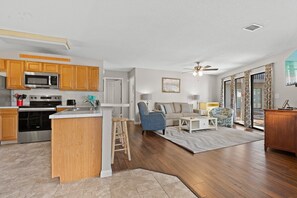 Fridge, microwave, oven, stovetop - Crystal Village Beach Villa - Steps to Pool, 2 blocks to Beach, Covered Patio (Miramar Beach)