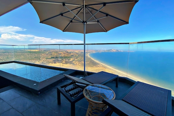 Penthouse Panoramic - 2 sovrum - privat pool - utsikt mot stranden | Utsikt mot havet/stranden