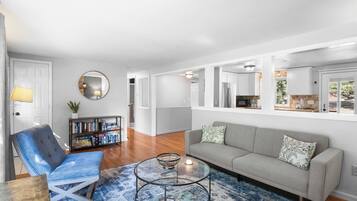 TV, fireplace, printers