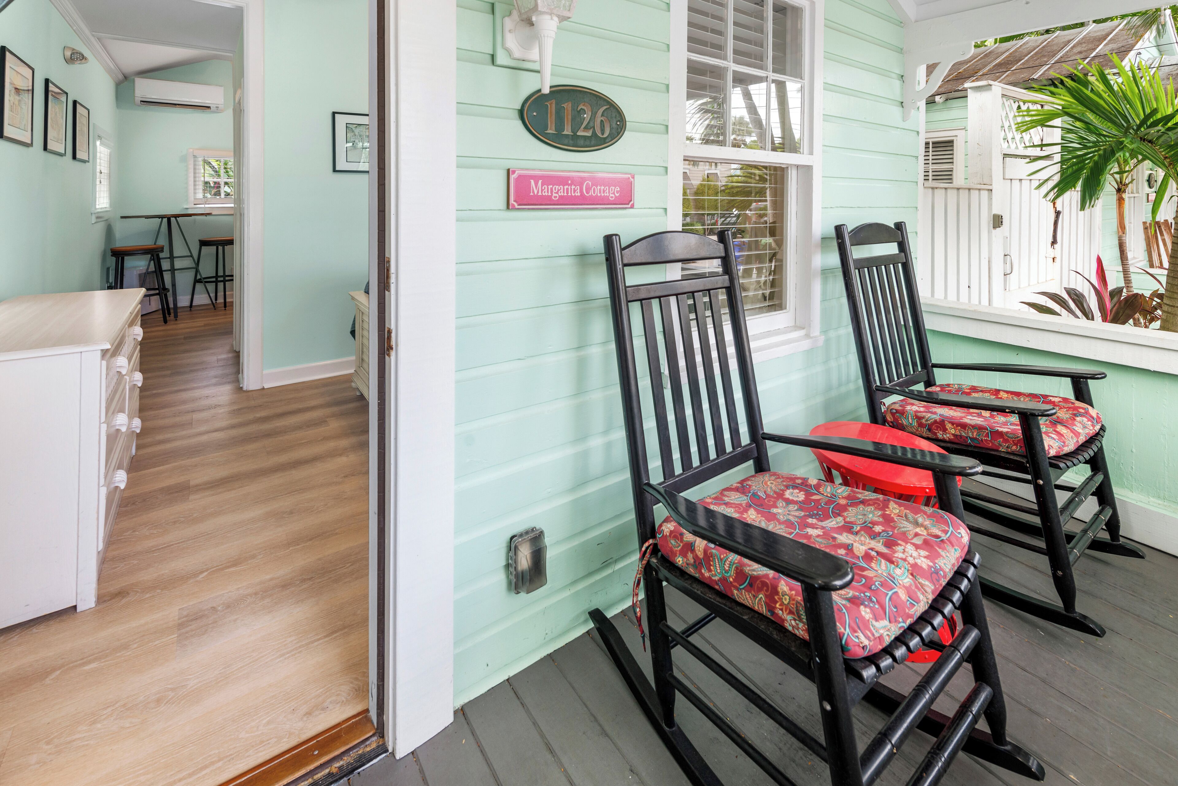 Private front porch for people watching