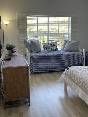 2 bedrooms, iron/ironing board, travel crib, WiFi