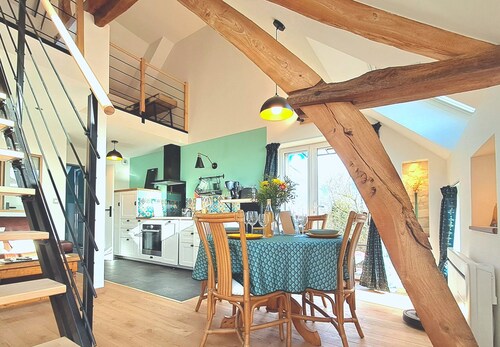 "Le P'Tit Vert", cosy loft in the countryside near CAEN, terrace on stilts