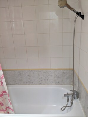 Douche, serviettes fournies, papier toilette