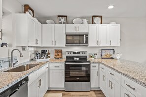 Fridge, microwave, oven, stovetop - Stay in this 3BR/2BA condo you may never want to leave! (Port Aransas)