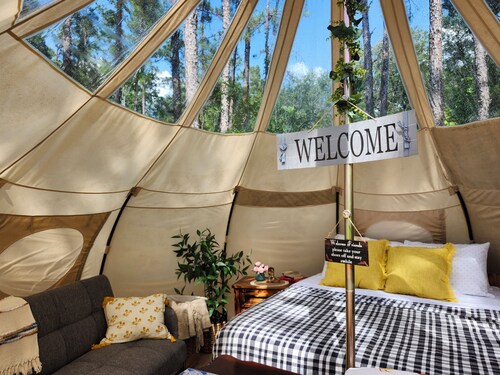 Rustic Glamping with Goats in Forest Near Houston