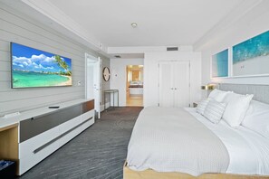 1 bedroom, desk, iron/ironing board, travel crib