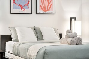 1 bedroom, desk, iron/ironing board, travel cot