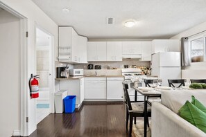 Microwave, oven, stovetop, dishwasher