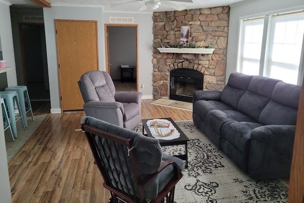 Smart TV, fireplace, DVD player