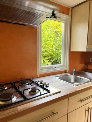 Fridge, stovetop