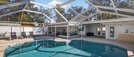 Outdoor pool, a heated pool