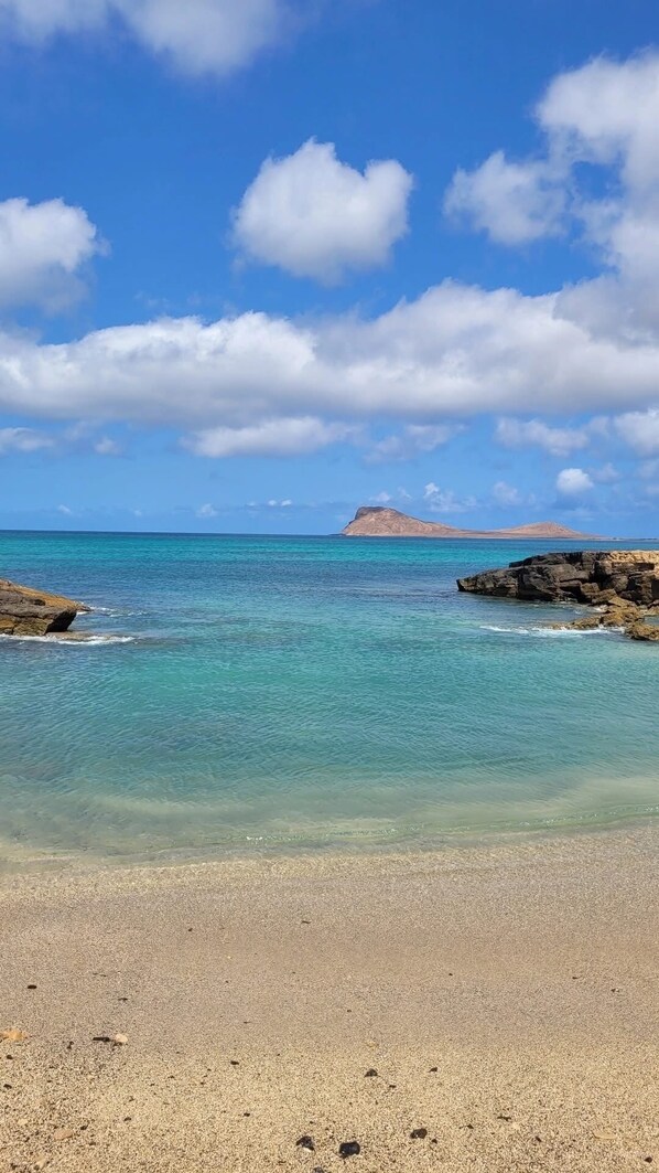 Beach nearby, sun-loungers