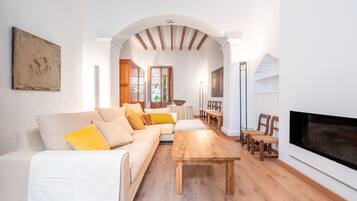 Televisie en een open haard