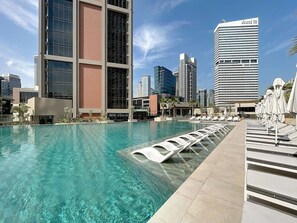 Pool - Peninsula - Modern Two Bedroom in Business Bay (Business Bay)