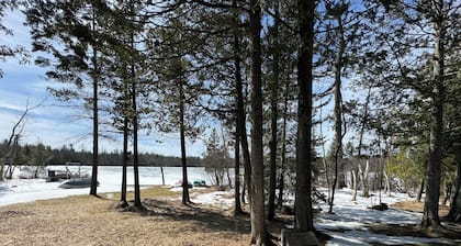 3 bedroom log cabin the lake plus a guest house. 30 mintues from Traverse City